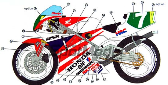 STUDIO27 Decals for Honda NSR 250 '91