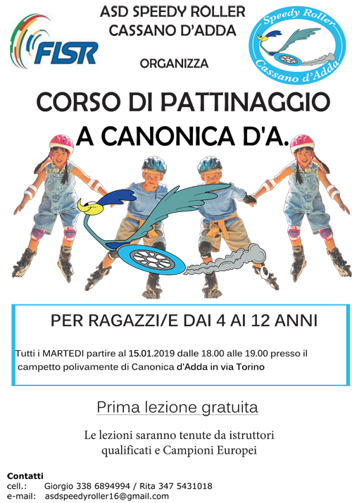 Corso pattinaggio Speedy Roller Canonica D'Adda 2019 Corso pattinaggio Speedy Roller Canonica D'Adda 2019